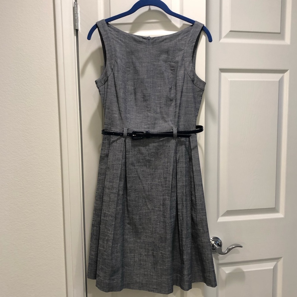 Blue Fit and Flare midi dress with pockets